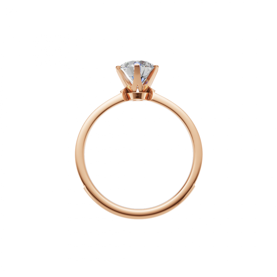 Classic Cut Diamond Ring with Side Stones