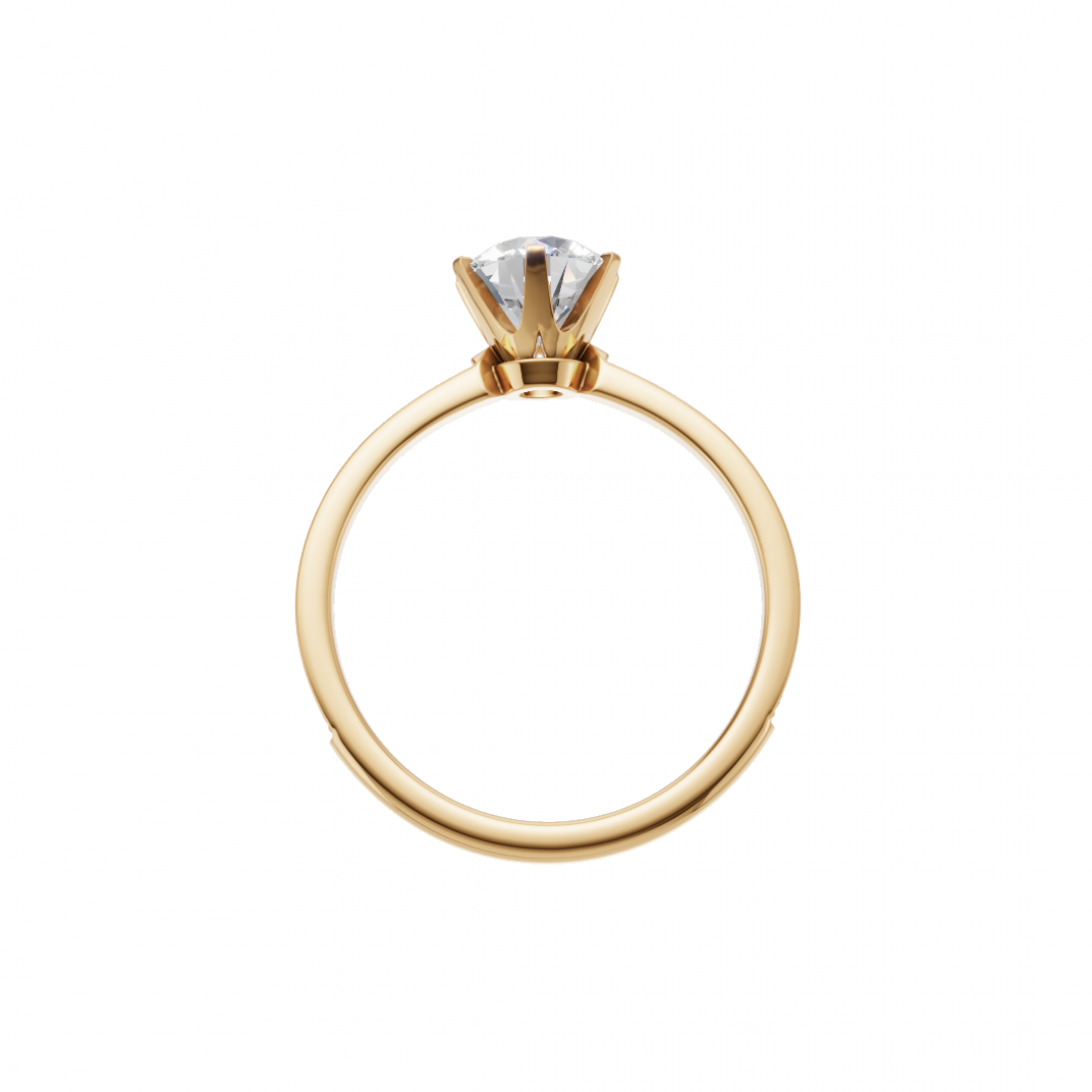 Classic Cut Diamond Ring with Side Stones