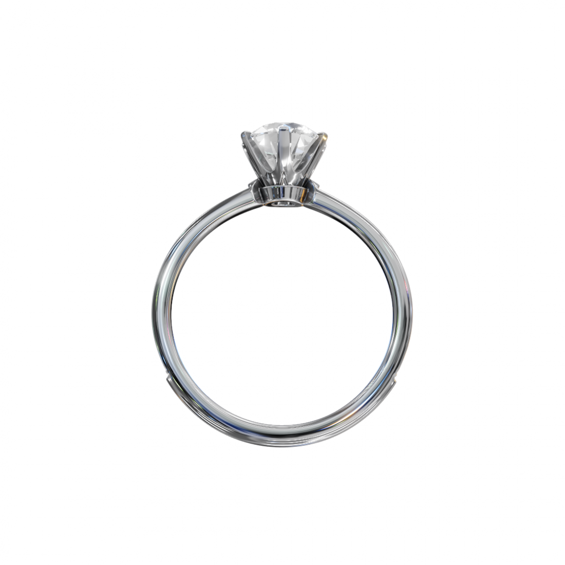 Classic Cut Diamond Ring with Side Stones