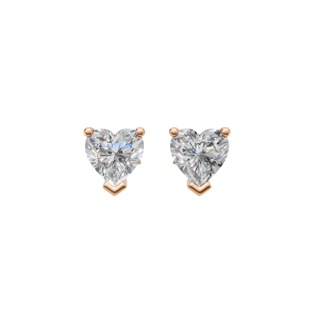 Heart-Shape Diamond Studs