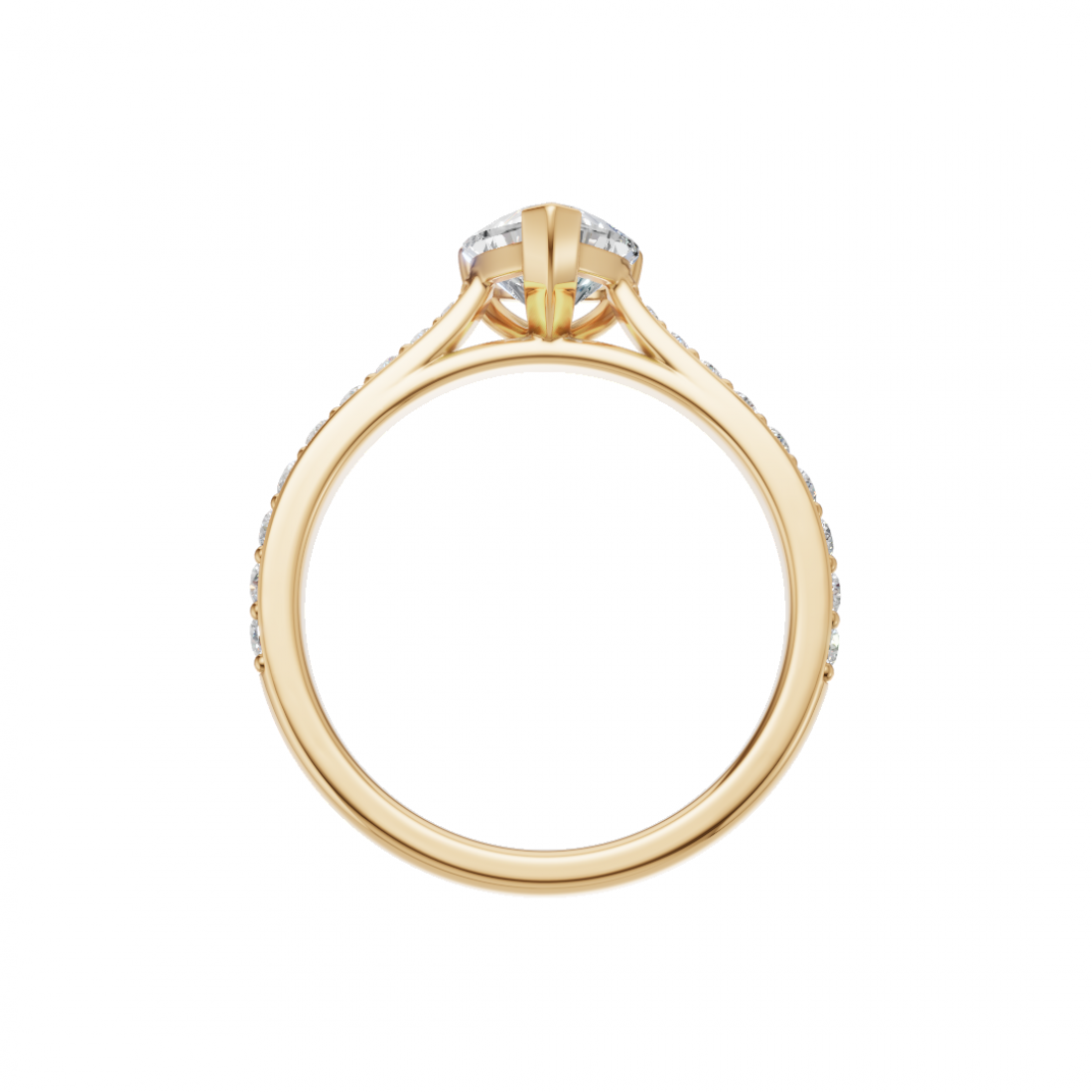 Heart-Shaped Diamond Ring with Side Stones