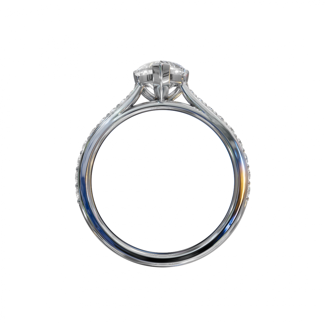 Heart-Shaped Diamond Ring with Side Stones