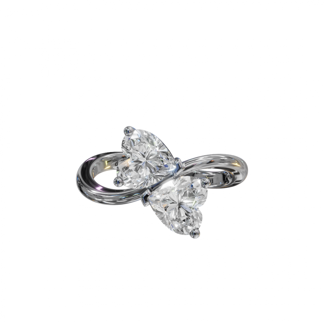 Toi et Moi Heart-Shaped Ring