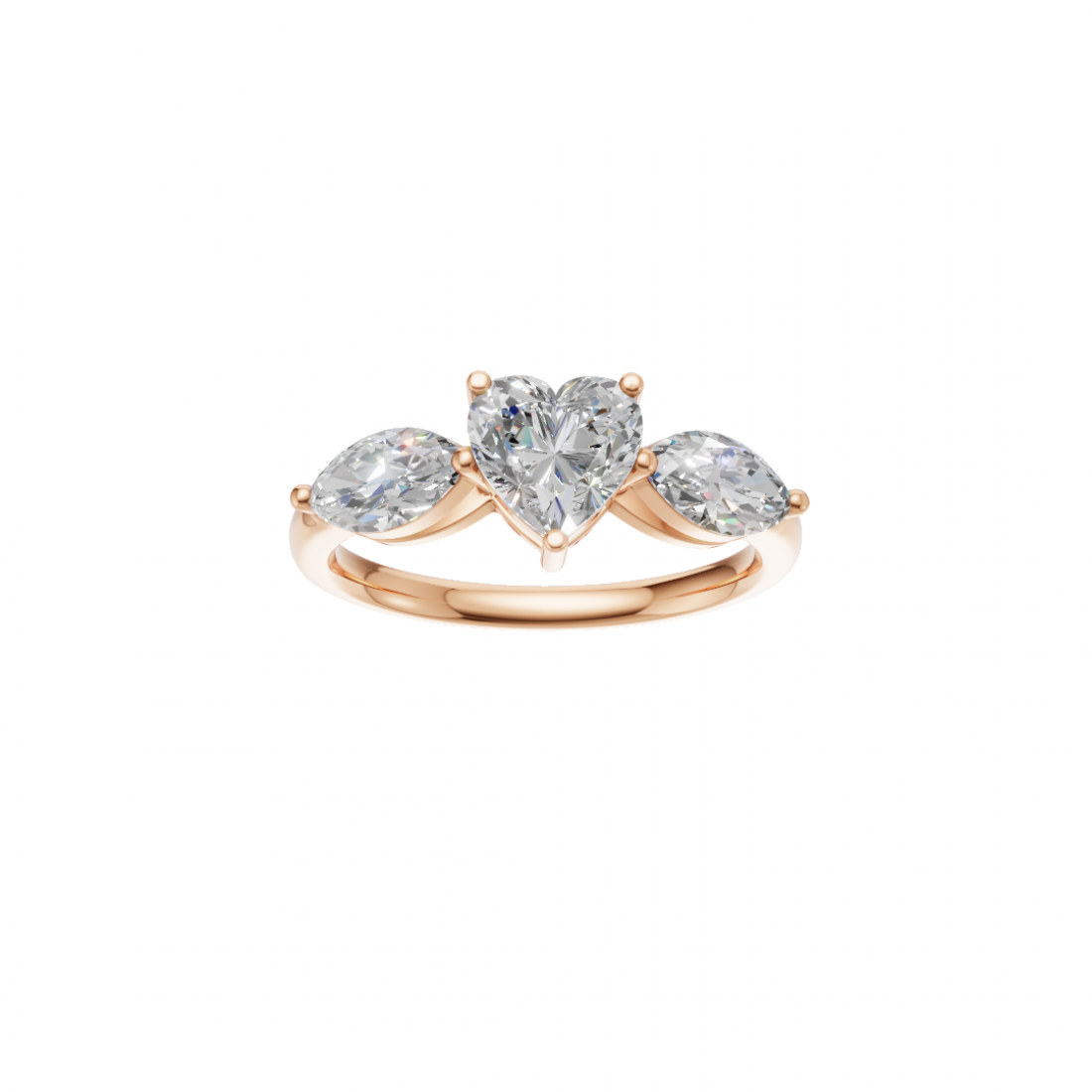 Trilogy Heart and Marquise Diamond Ring 