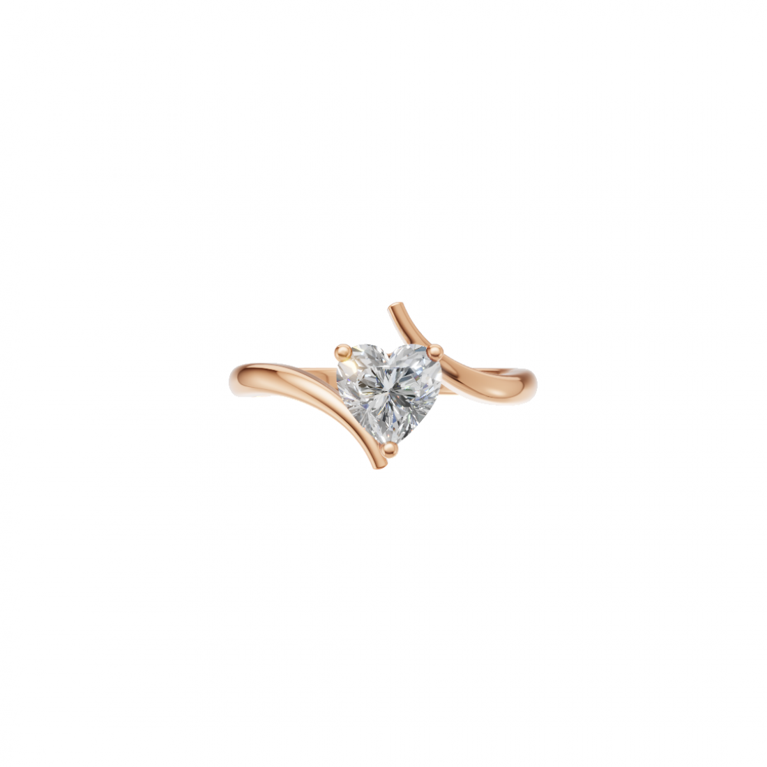 Heart-Shaped Diamond Tension-Style Ring