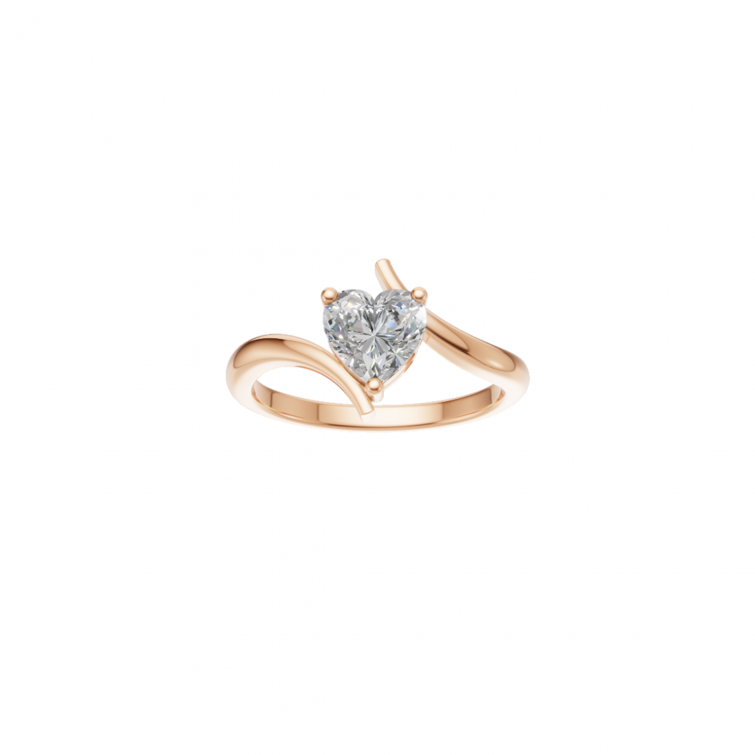 Heart-Shaped Diamond Tension-Style Ring