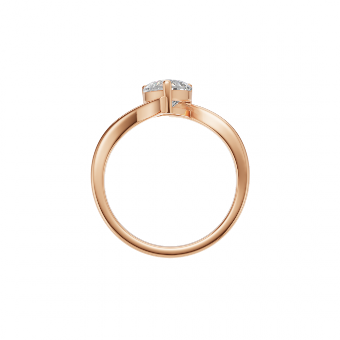 Heart-Shaped Diamond Tension-Style Ring