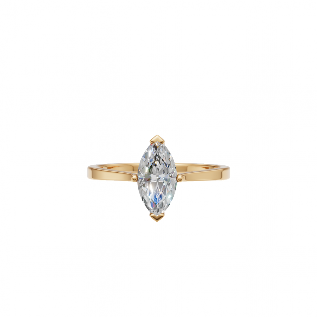 Marquise-Cut Diamond Solitaire Ring in Cathedral Setting 