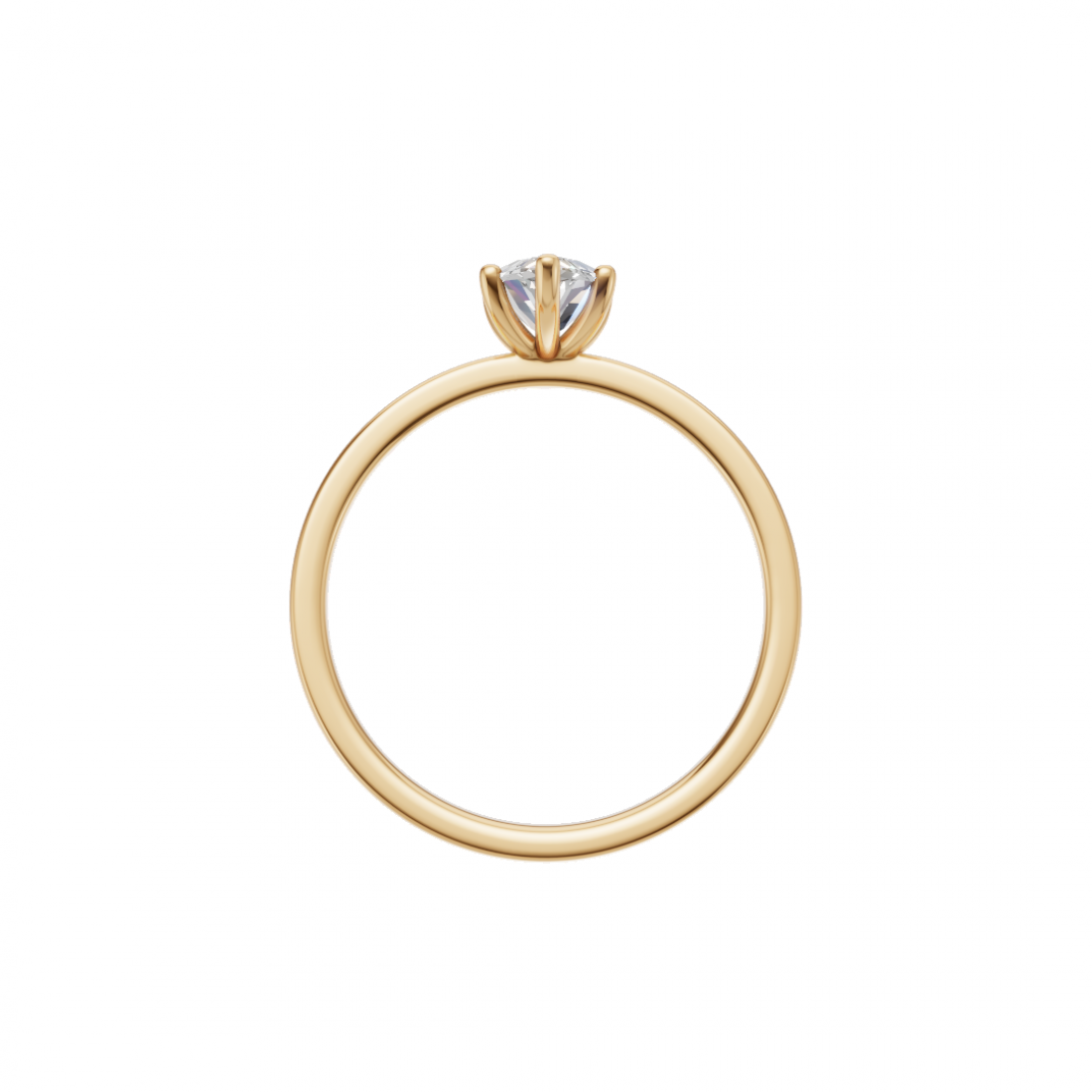 Six Prong Marquise Cut Solitaire Diamond Ring