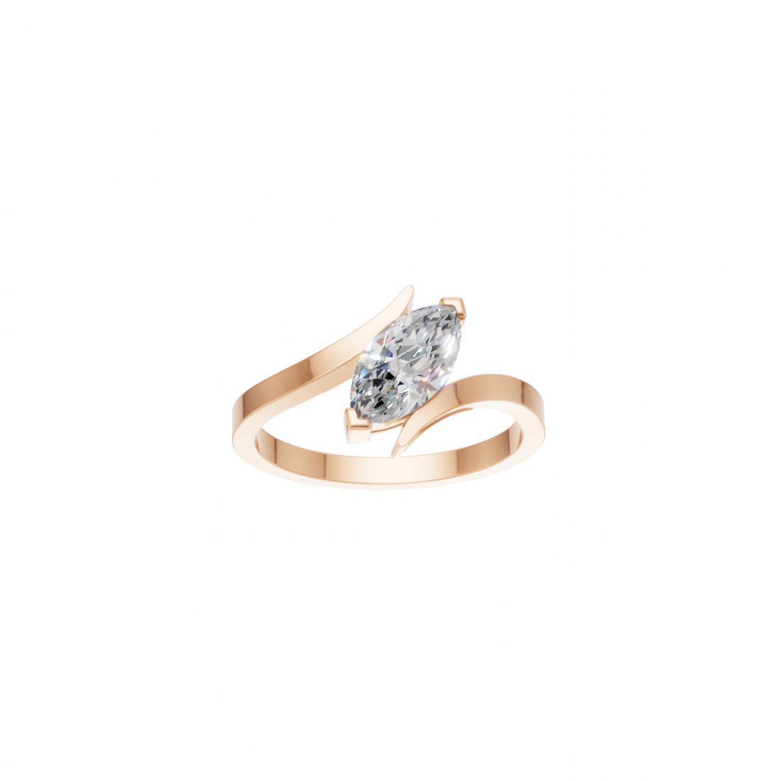 Marquise Diamond Tension-Style Ring