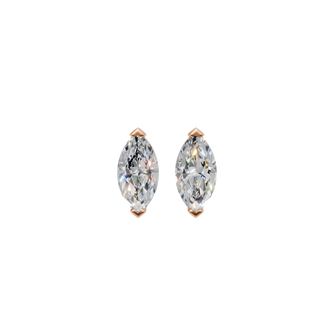 Marquise-Cut Diamond Stud Earrings