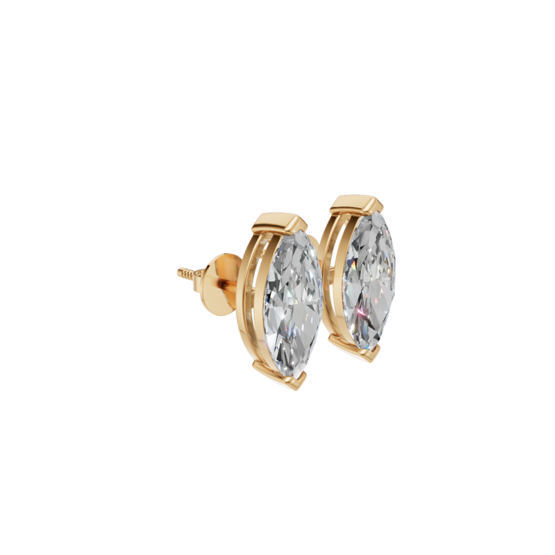 Marquise-Cut Diamond Stud Earrings