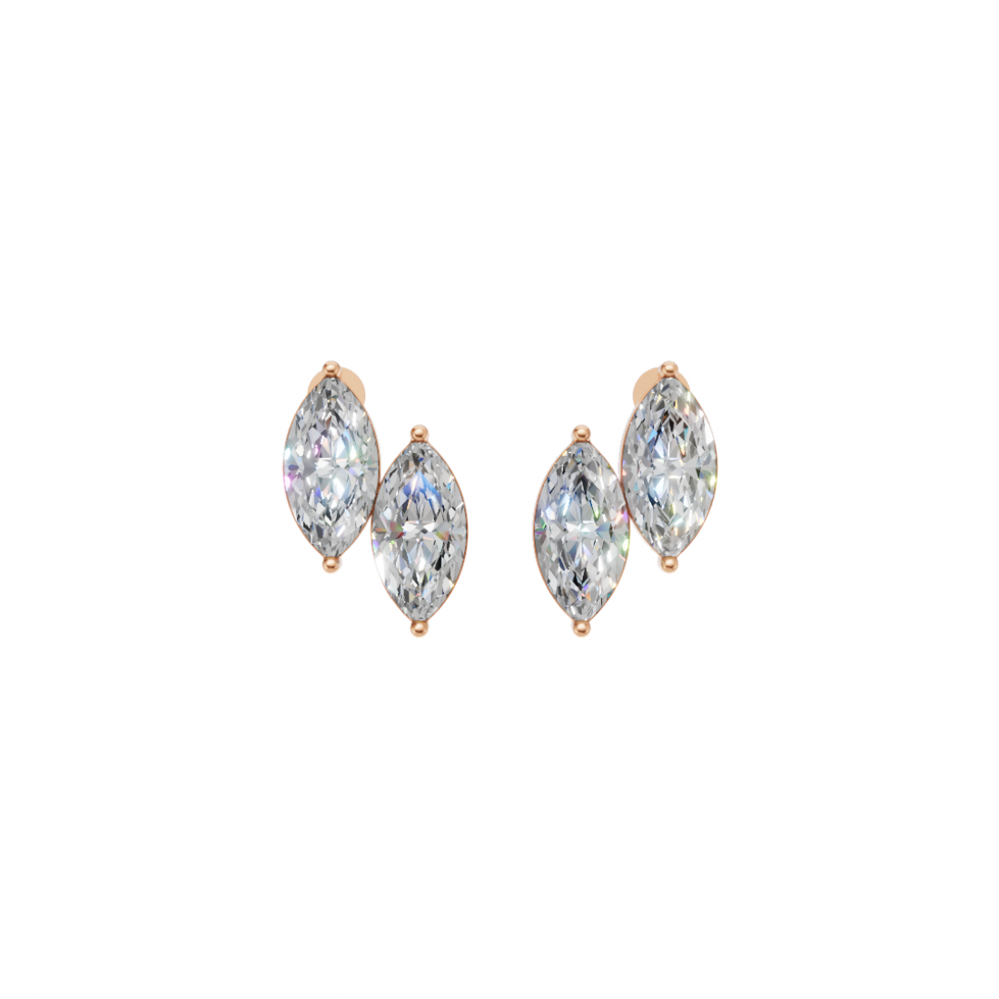 Double Marquise Diamond Stud Earrings