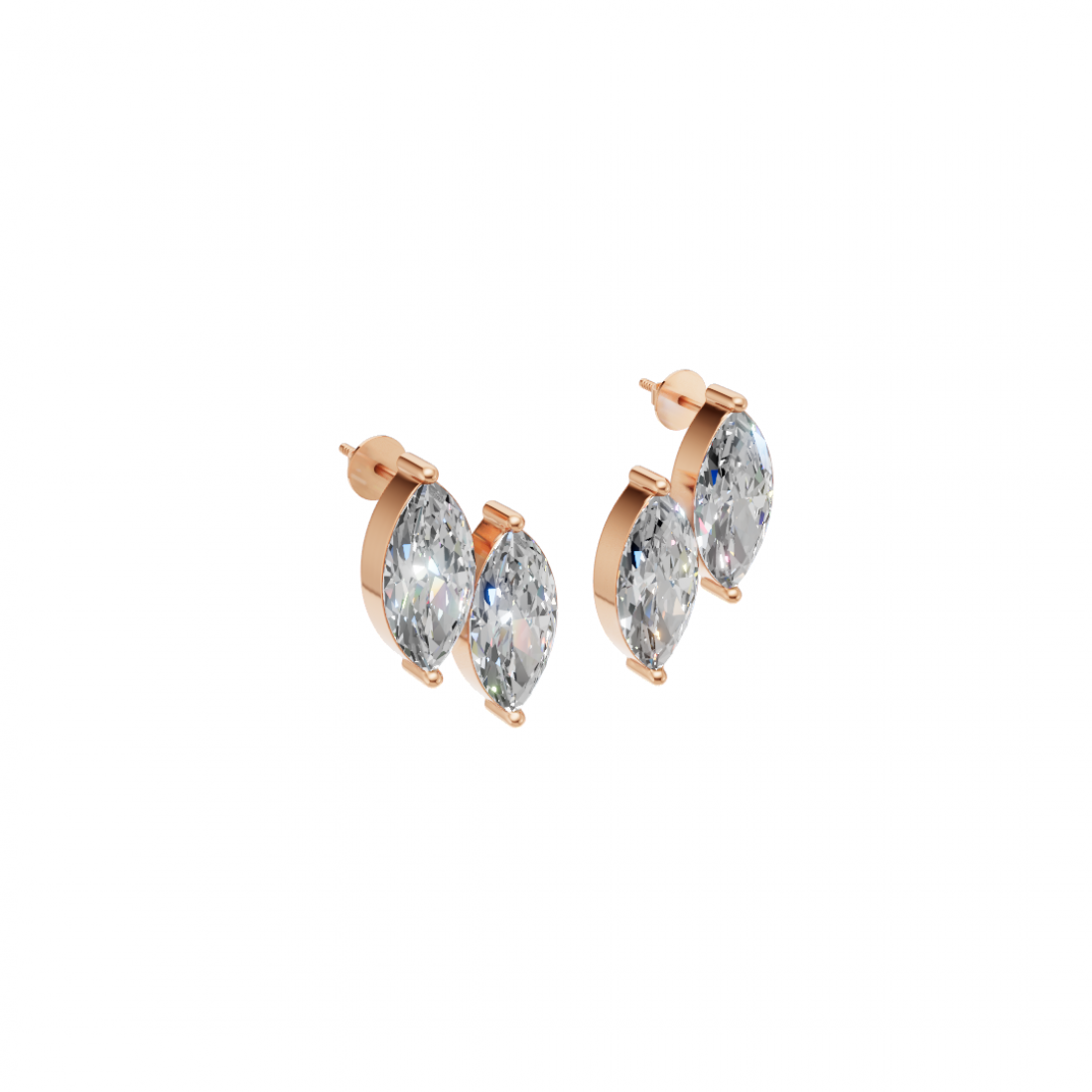 Double Marquise Diamond Stud Earrings