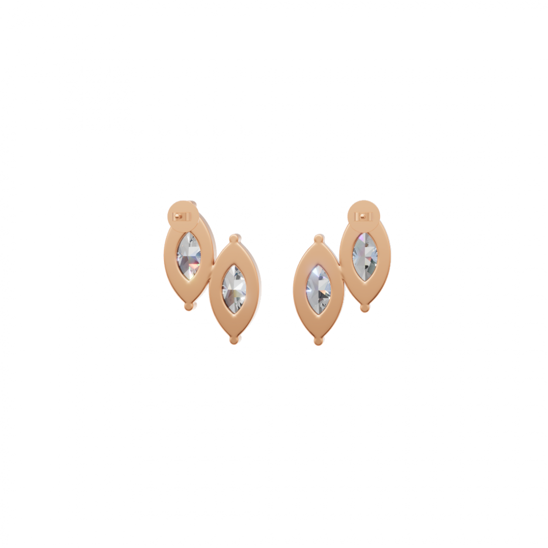 Double Marquise Diamond Stud Earrings