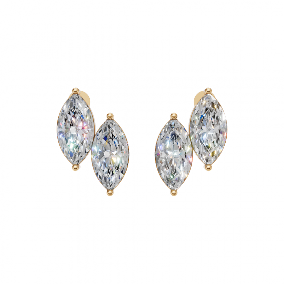 Double Marquise Diamond Stud Earrings