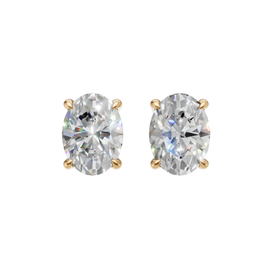 Oval-Cut Diamond Stud Earrings