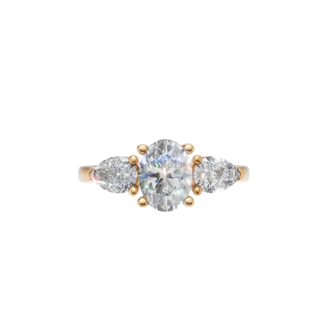 Trilogy Oval and Pear Cut Diamond Ring