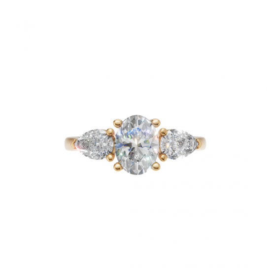 Trilogy Oval and Pear Cut Diamond Ring