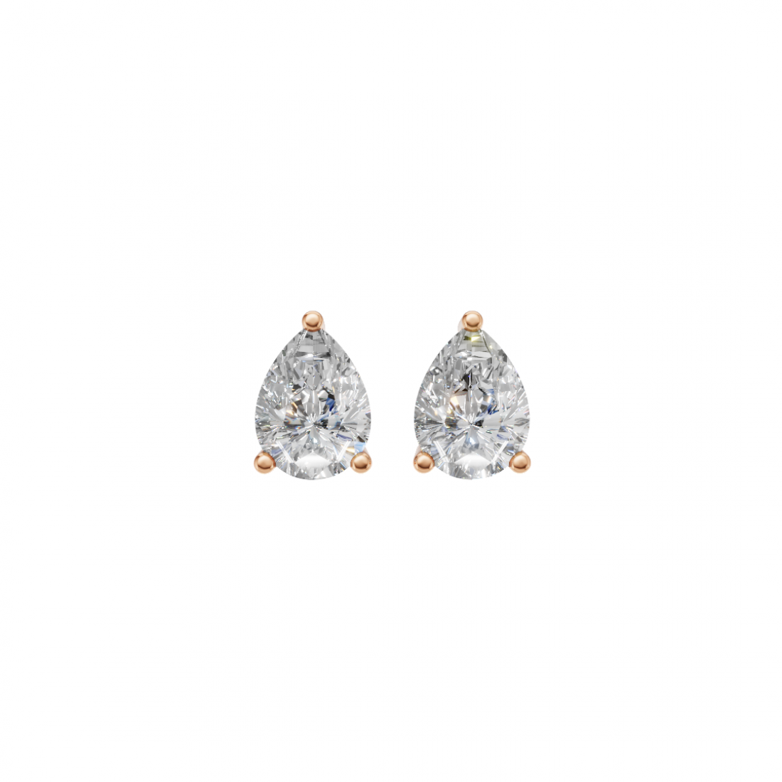 Pear-Shaped Diamond Stud Earrings