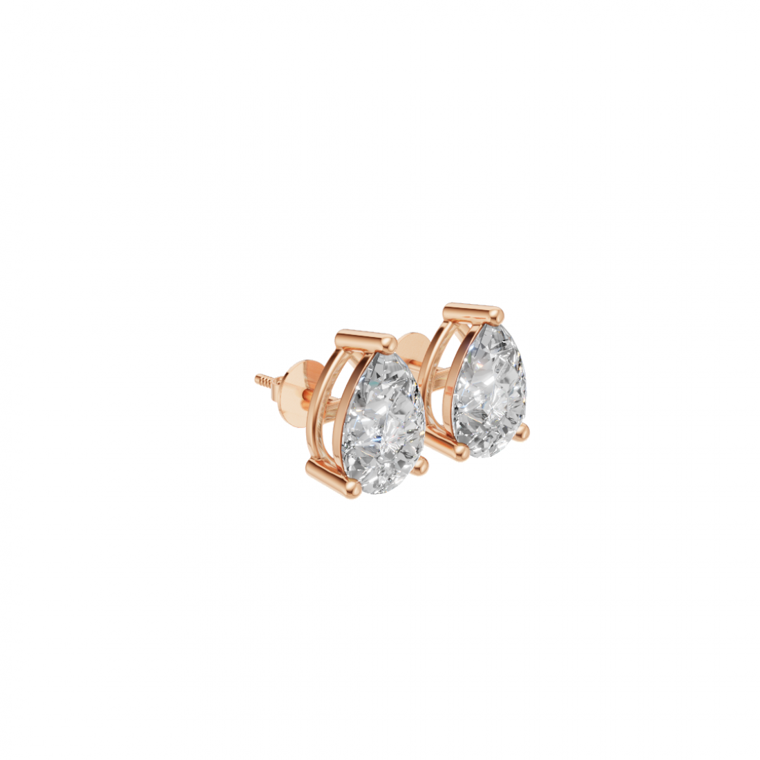 Pear-Shaped Diamond Stud Earrings