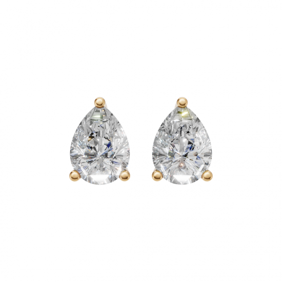 Pear-Shaped Diamond Stud Earrings