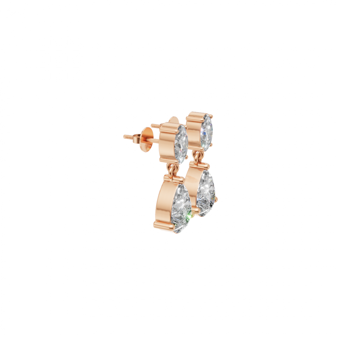 Drop Oval & Pear Cut Diamond Earrings