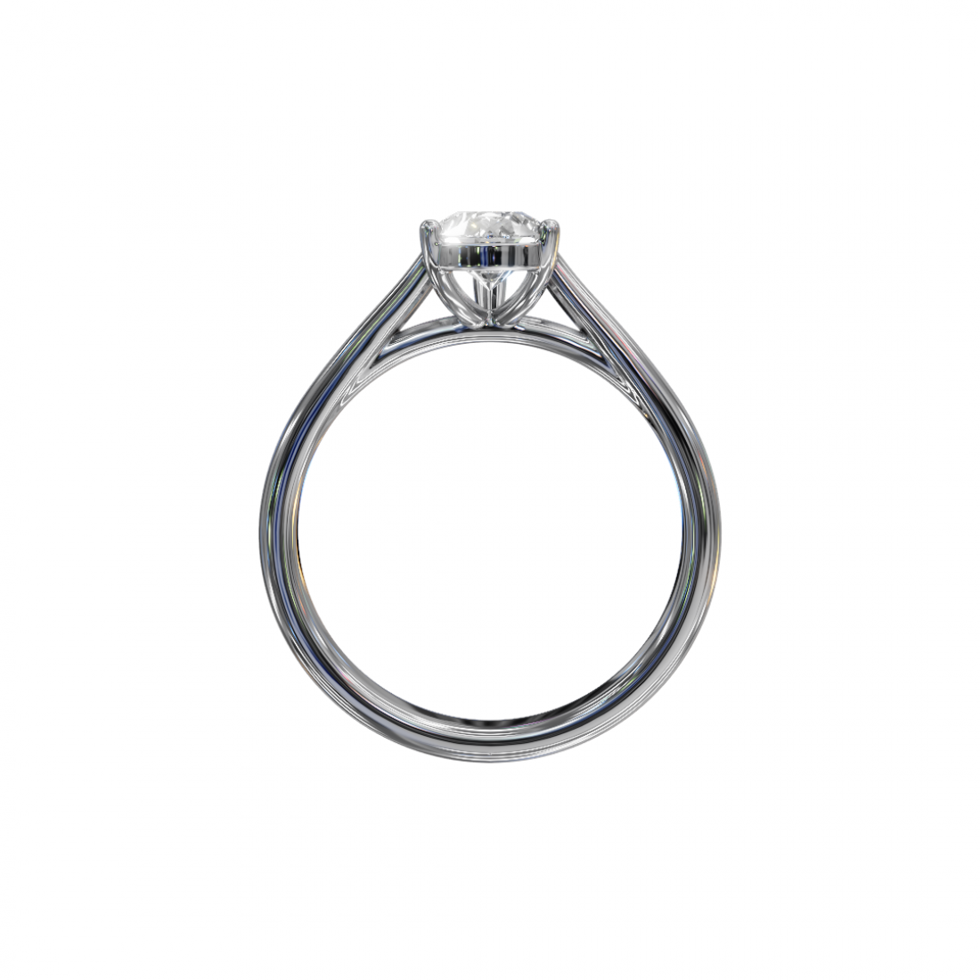 Pear Cut Solitaire Diamond Ring with Cathedral Setting