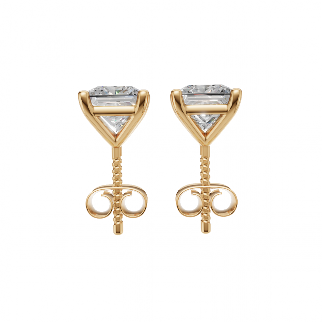 Princess-Cut Diamond Stud Earrings