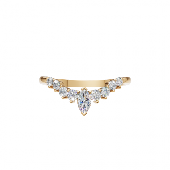 V Shape Marquise Cut Diamond Band 
