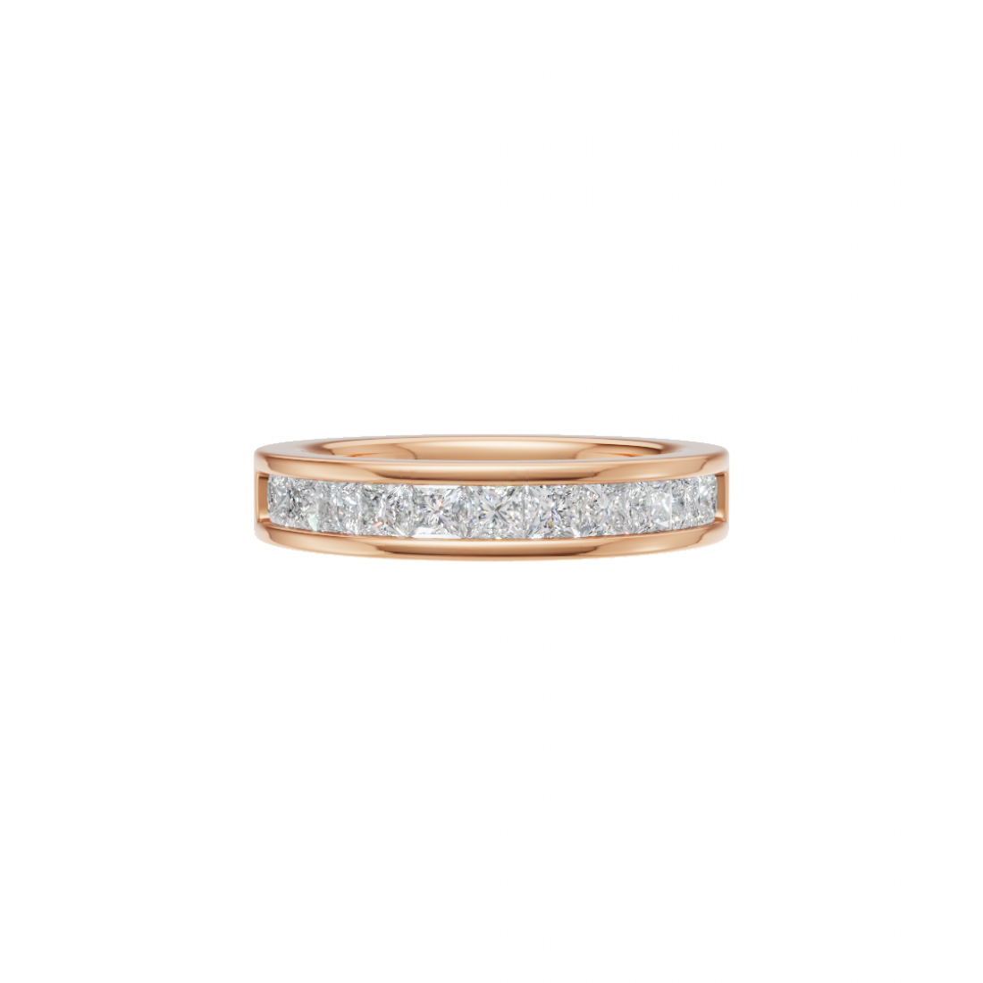 Princess-Cut Diamond Channel Eternity Band