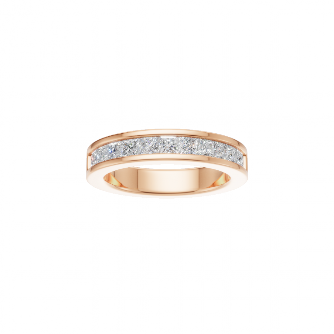 Princess-Cut Diamond Channel Eternity Band