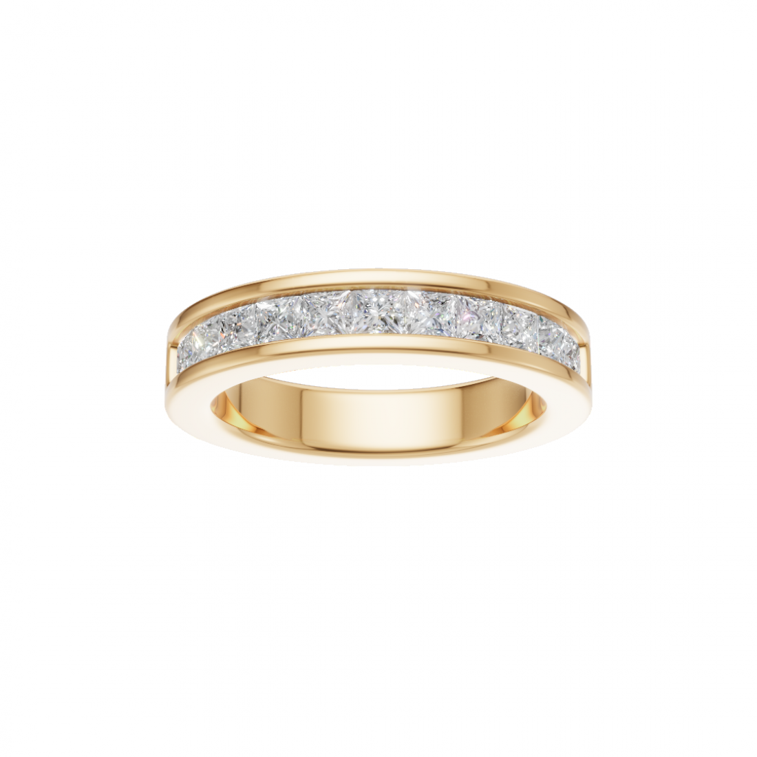 Princess-Cut Diamond Channel Eternity Band