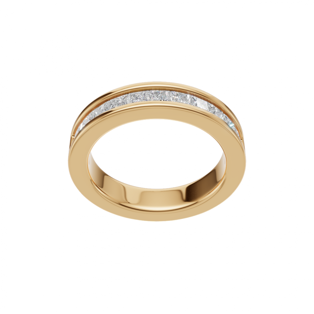Princess-Cut Diamond Channel Eternity Band