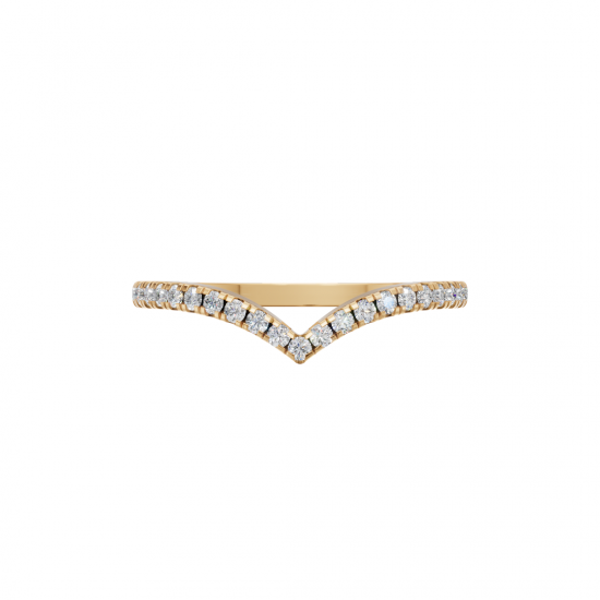 V Shape Round Cut Diamond Ring