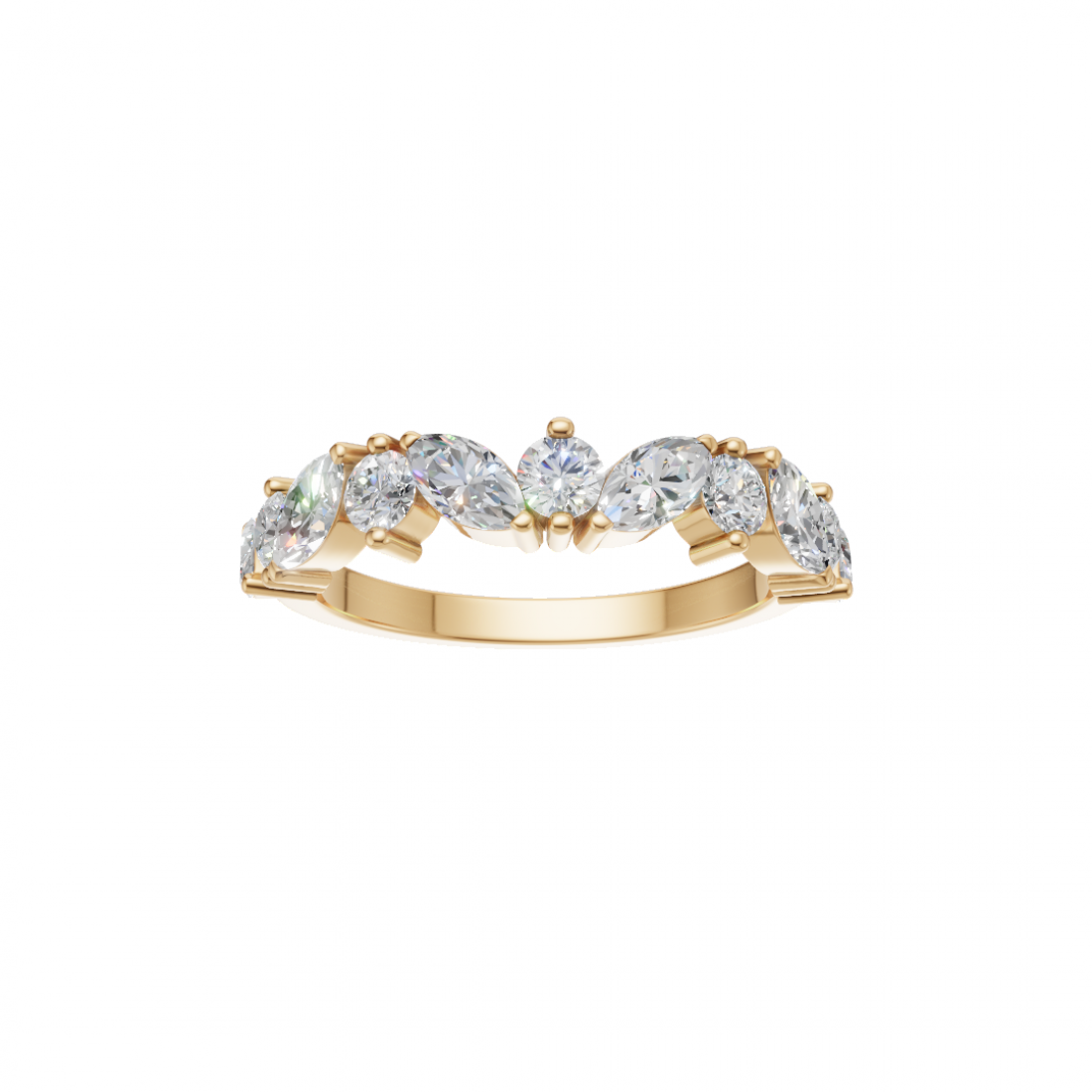 Marquise & Round Cut Diamond Band 