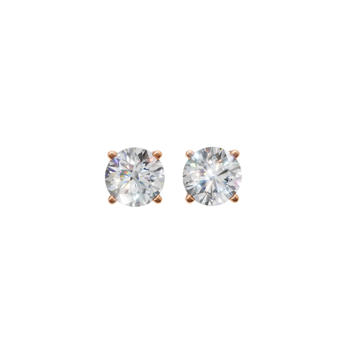 Round Diamond Solitaire Studs