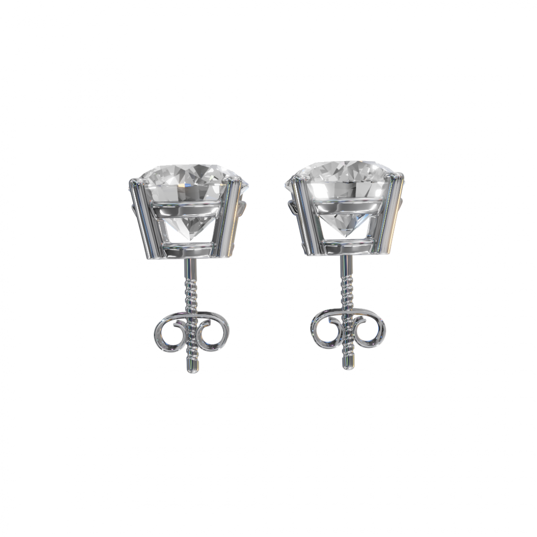 Round Diamond Solitaire Studs