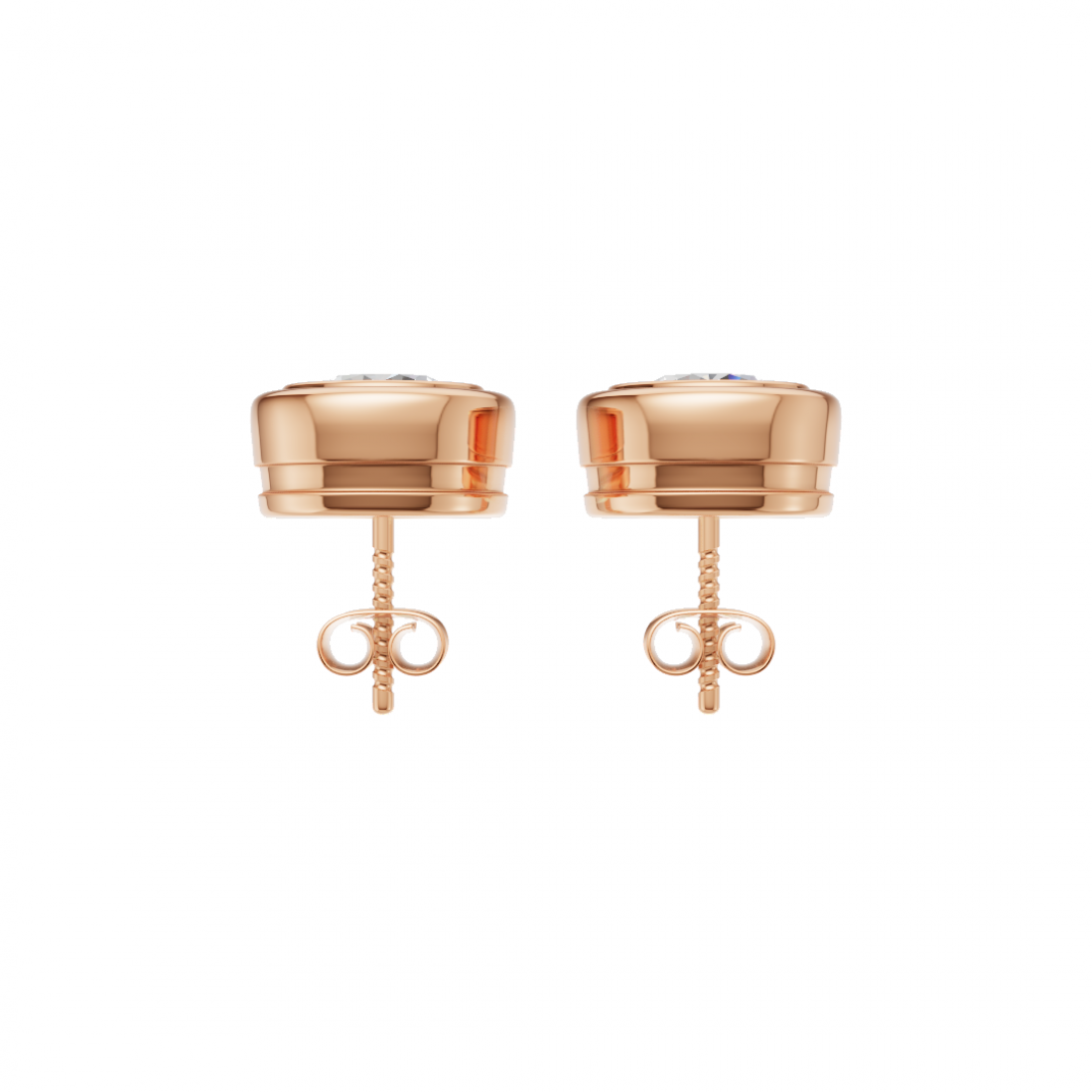 Bezel-Set Round Cut Diamond Studs