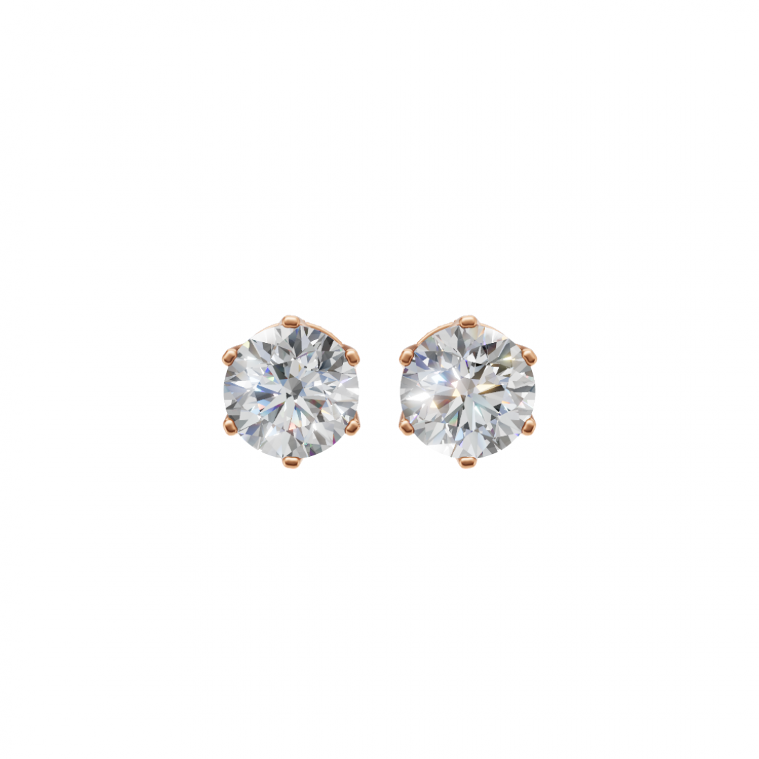 Six-Prong Classic Diamond Stud Earrings