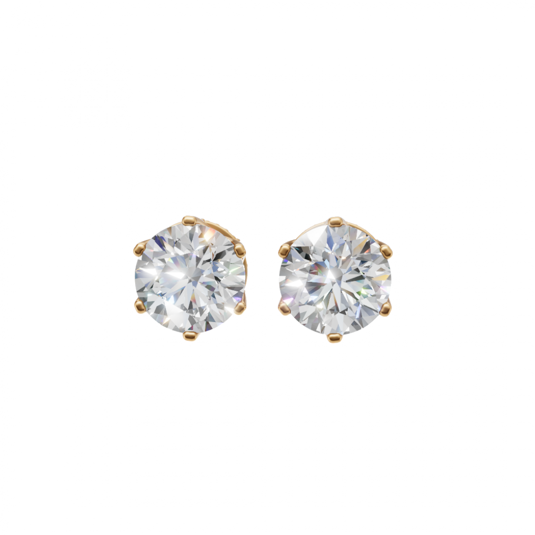Six-Prong Classic Diamond Stud Earrings