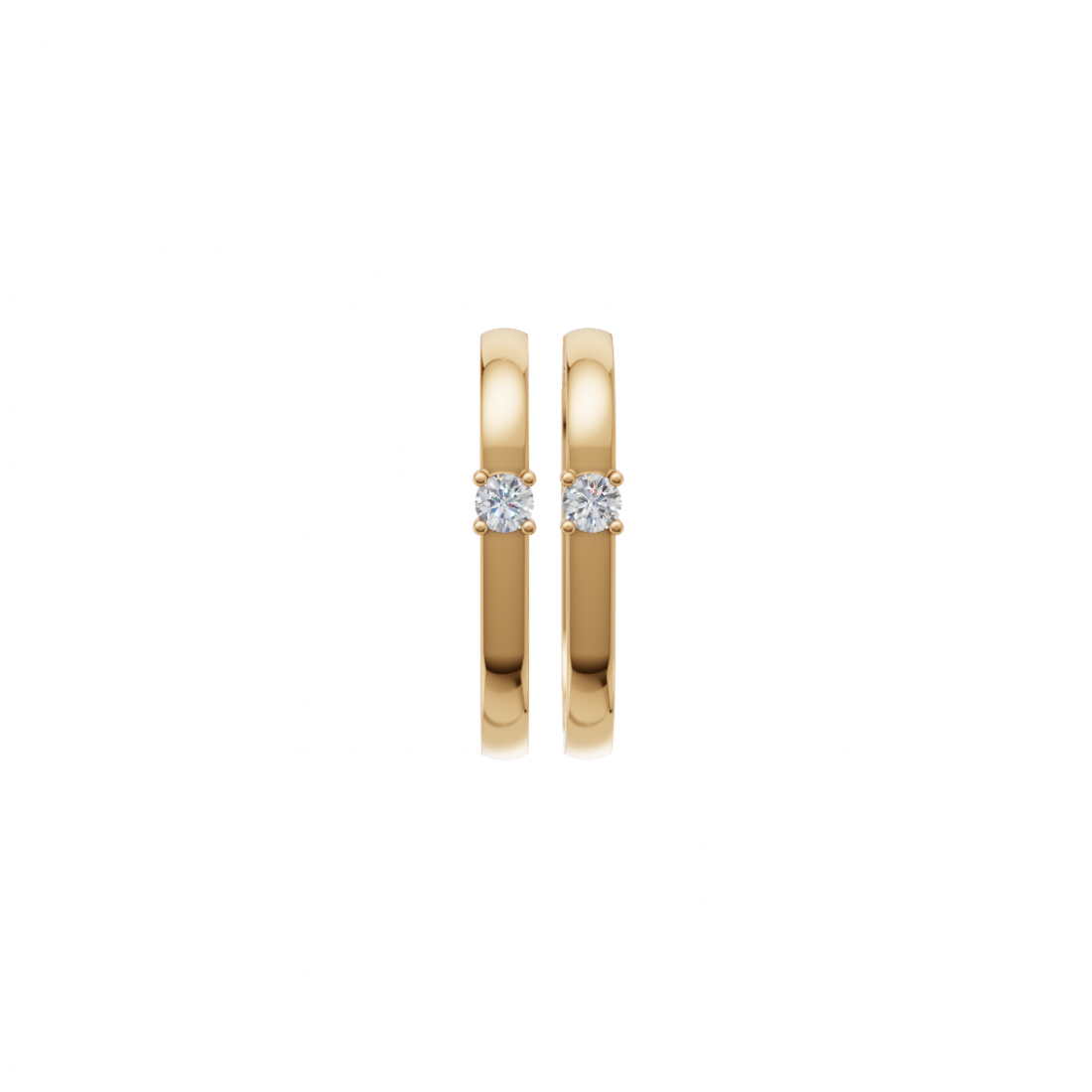 Geometric Hoop Round Diamond Earrings