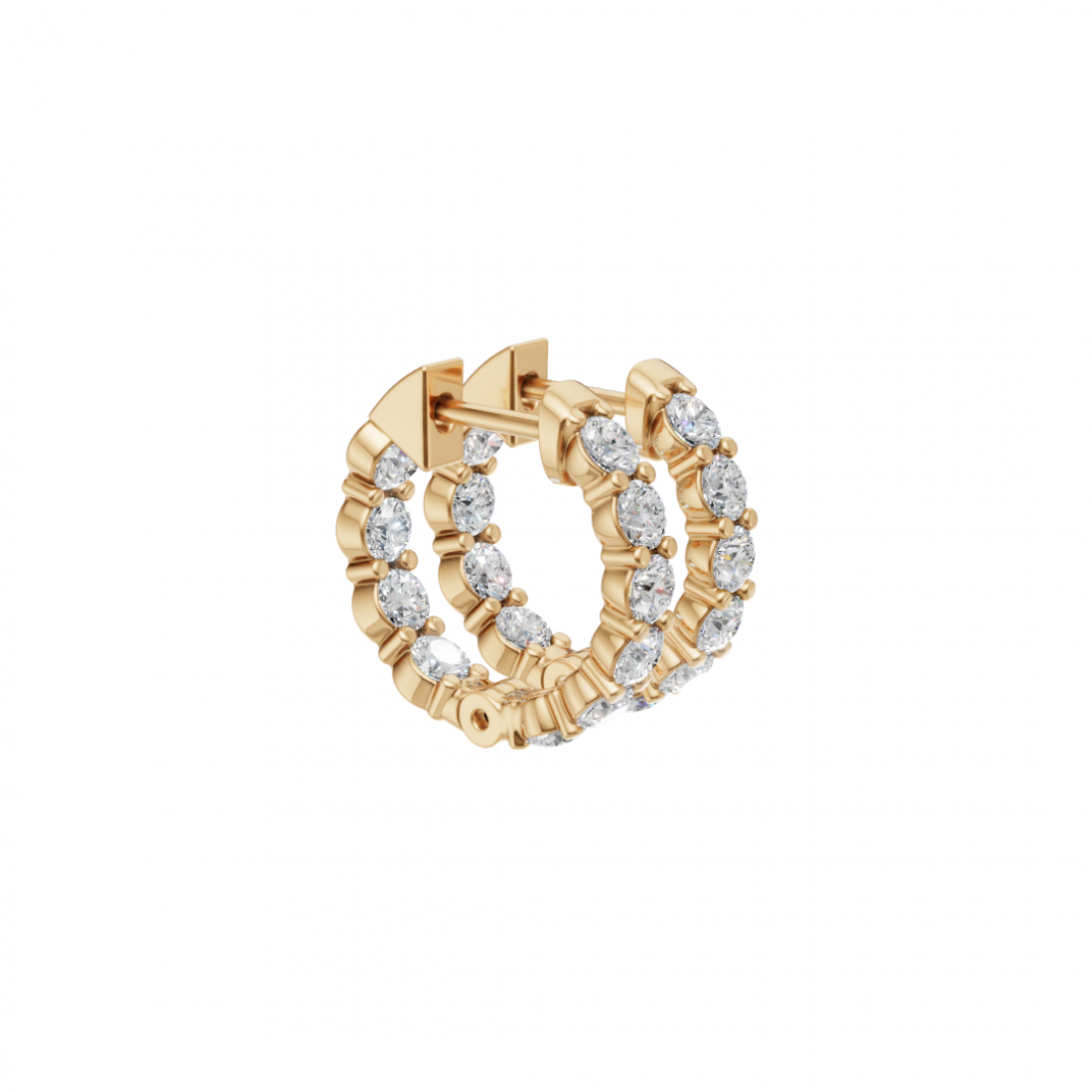 Classic Round Cut Diamond Full Hoop Earrings