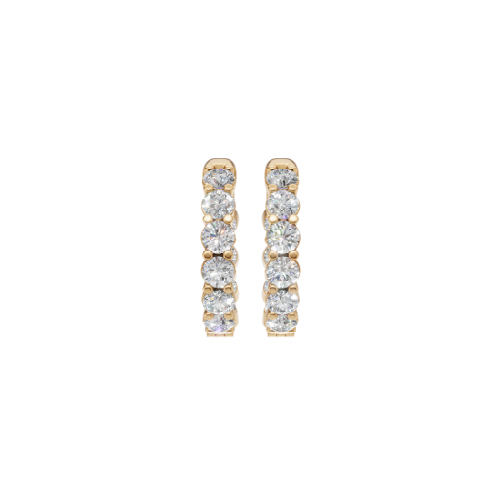 Classic Round Cut Diamond Full Hoop Earrings