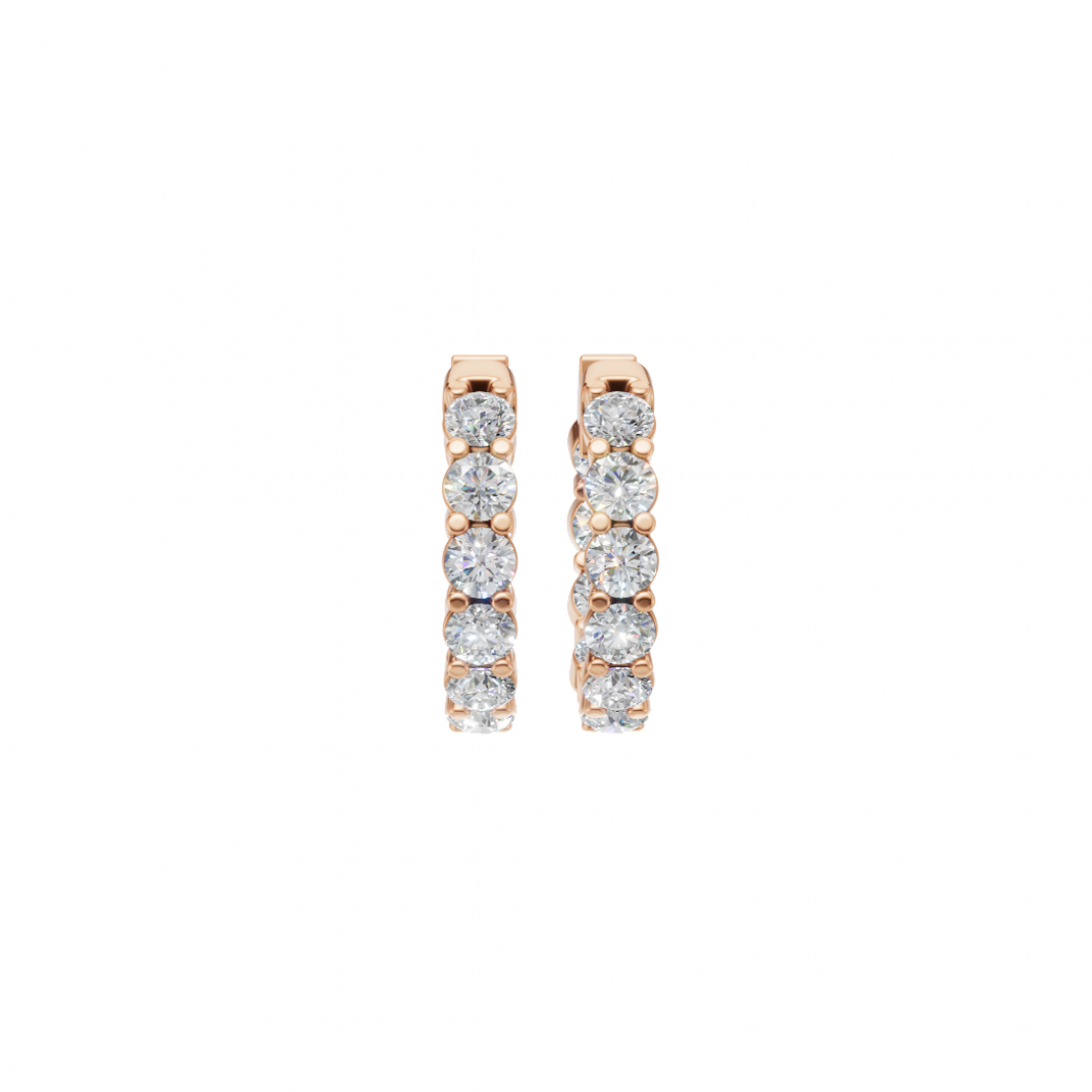 Classic Round Cut Diamond Full Hoop Earrings
