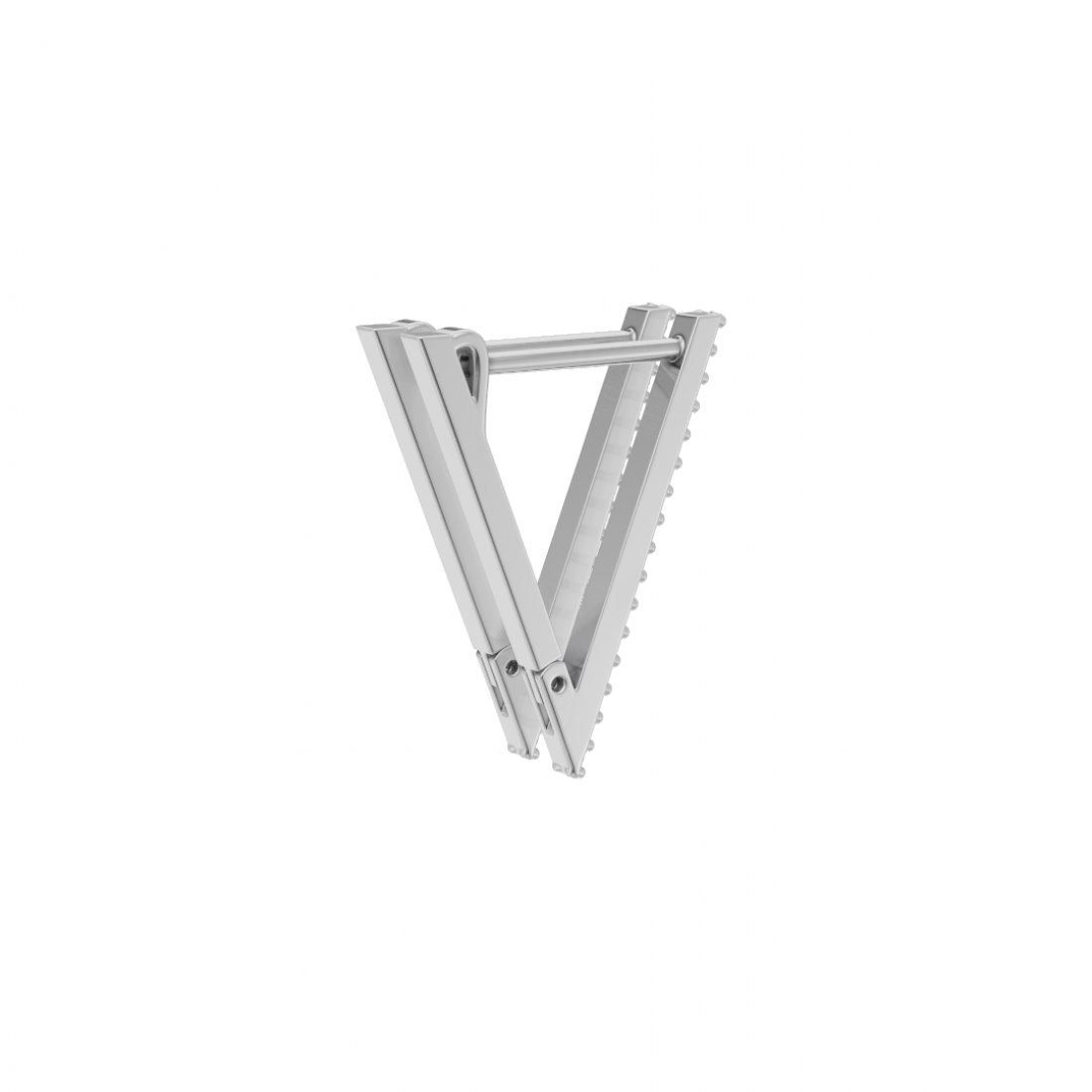 V Shape Geometric Triangular Round Diamond Cut Earrings