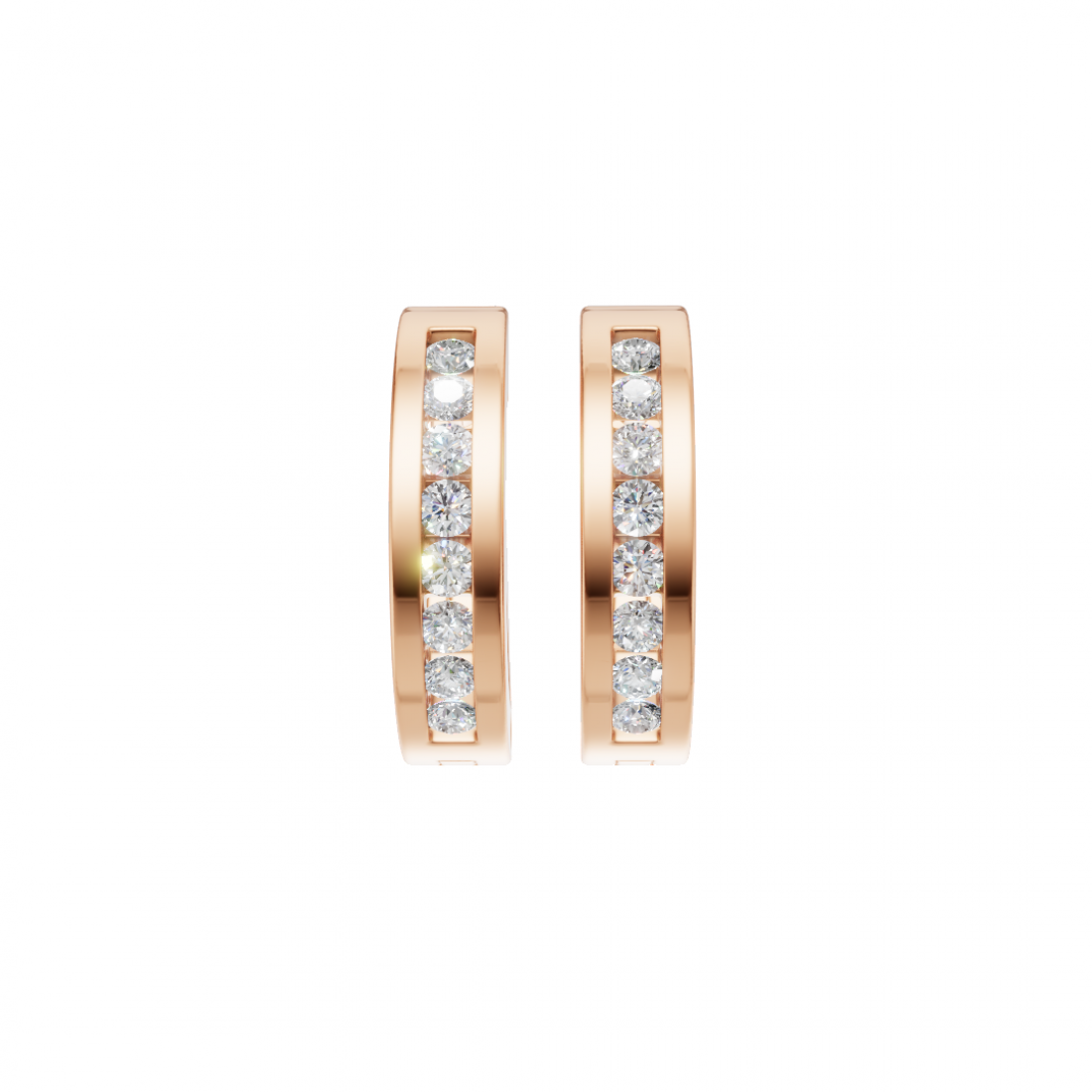 Round Cut Diamond Huggies in Pave Setting