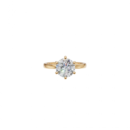 Round Diamond Ring with Circular Accent Diamonds