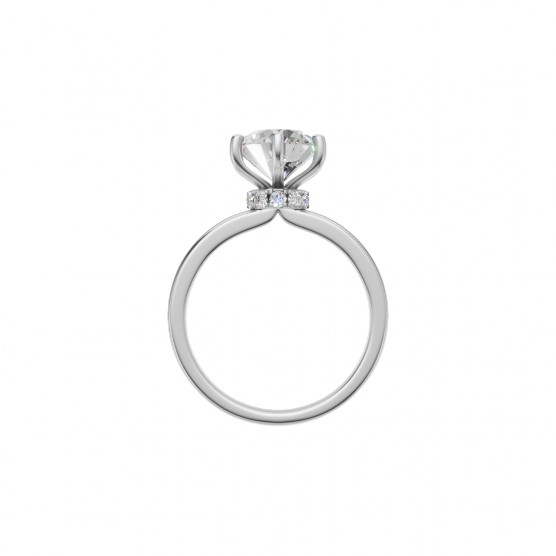 Round Diamond Ring with Circular Accent Diamonds