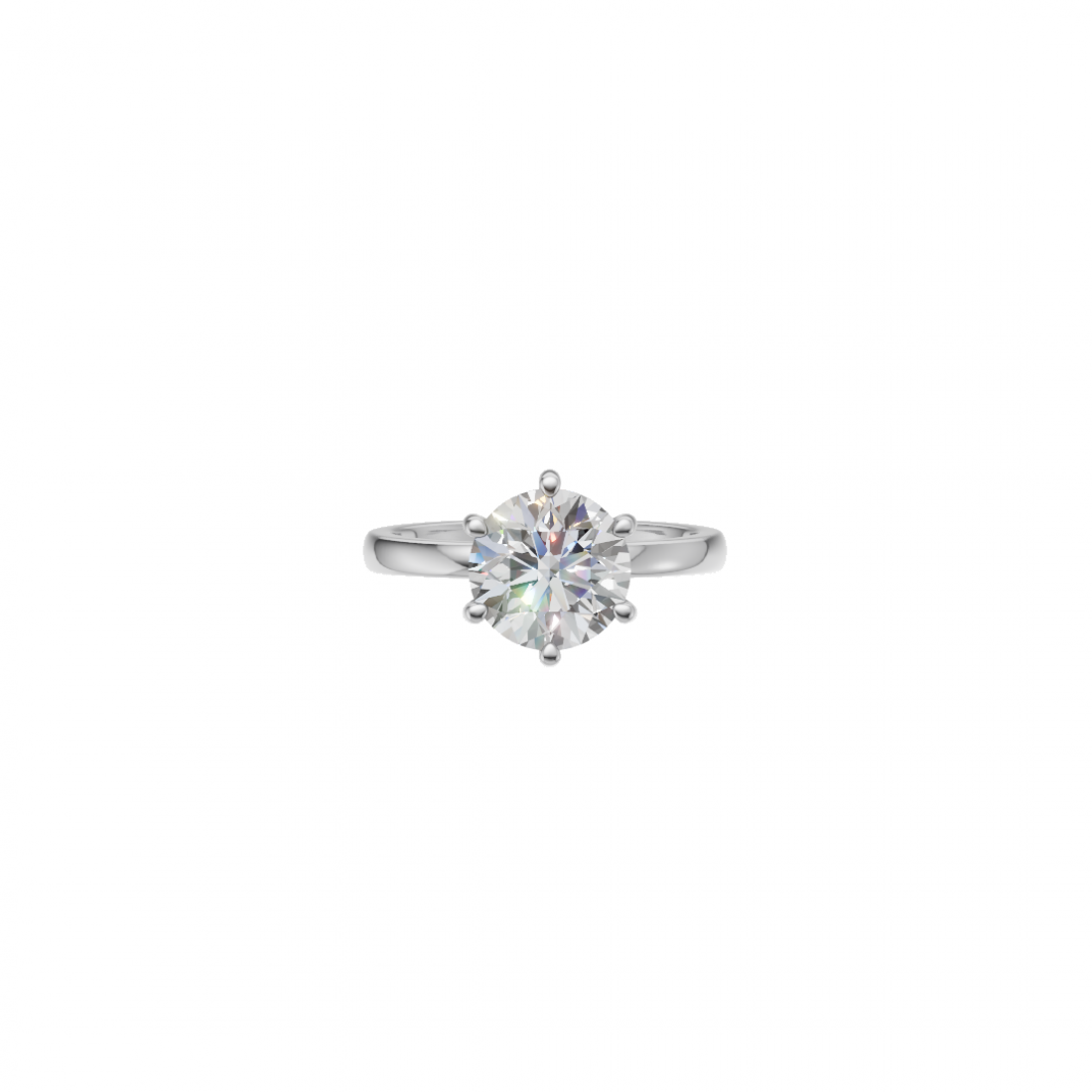 Round Diamond Ring with Circular Accent Diamonds